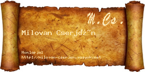 Milovan Cserjén névjegykártya